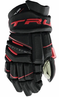 True Hockey True Catalyst 5X Junior Hockey Gloves 7 True Hockey True Catalyst 5X Junior Hockey Gloves -Bauer Sales CT5xGlove Black Red