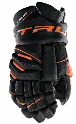True Hockey True Catalyst 7X Junior Hockey Gloves 23 True Hockey True Catalyst 7X Junior Hockey Gloves -Bauer Sales CT7xGlove Black Orange 1